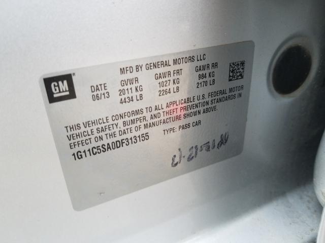 1G11C5SA0DF313155 - 2013 CHEVROLET MALIBU 1LT  照片 10