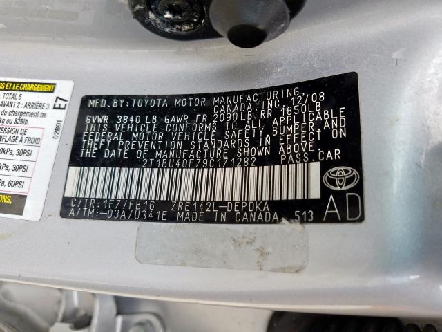 2T1BU40E79C171282 - 2009 TOYOTA COROLLA BASE  照片 10