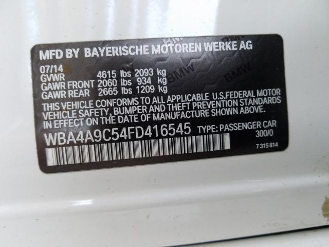 WBA4A9C54FD416545 - 2015 BMW 428 I GRAN COUPE SULEV  photo 10