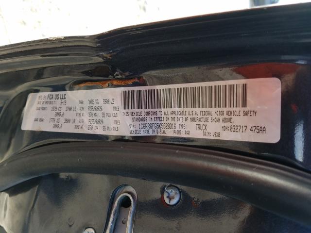 1C6RR6FG5KS628316 - 2019 RAM 1500 CLASSIC TRADESMAN  photo 10