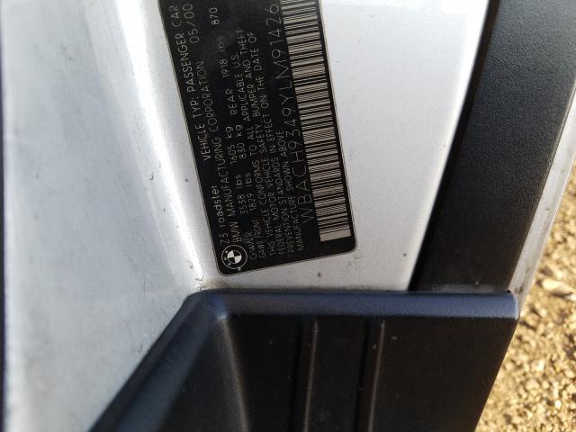 WBACH9349YLM91426 - 2000 BMW Z3 2.3  photo 10