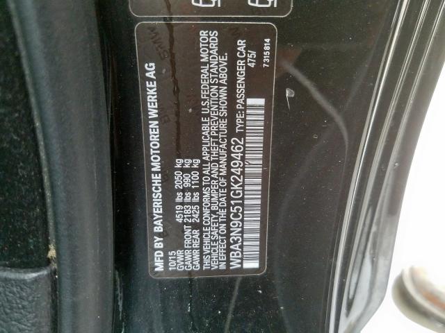 WBA3N9C51GK249462 - 2016 BMW 428 XI  photo 10