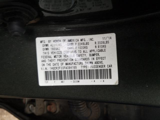 1HGCR2F30FA064169 - 2015 HONDA ACCORD LX  photo 10