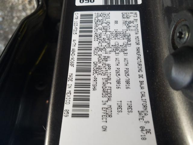 3TMCZ5AN9JM149533 - 2018 TOYOTA TACOMA DOUBLE CAB  照片 10