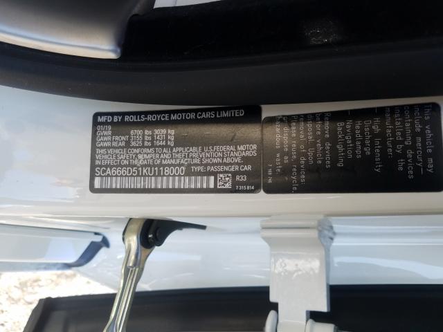 SCA666D51KU118000 - 2019 ROLLS-ROYCE DAWN  photo 10