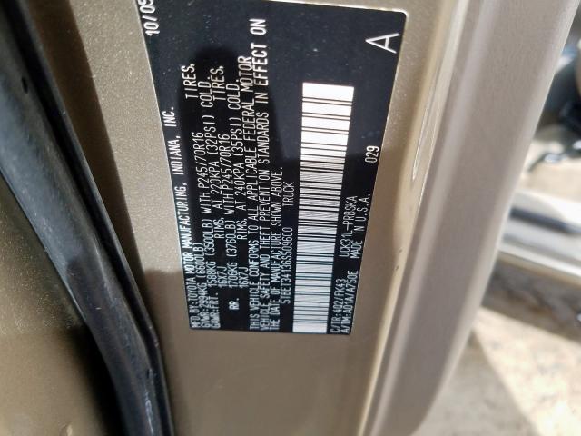 5TBET34136S509600 - 2006 TOYOTA TUNDRA DOUBLE CAB SR5  photo 10