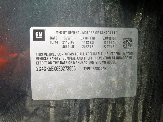 2G4GK5EX6E9273853 - 2014 BUICK REGAL  photo 10