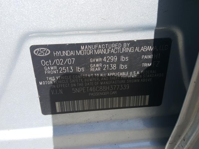 5NPET46C88H377339 - 2008 HYUNDAI SONATA GLS  photo 10