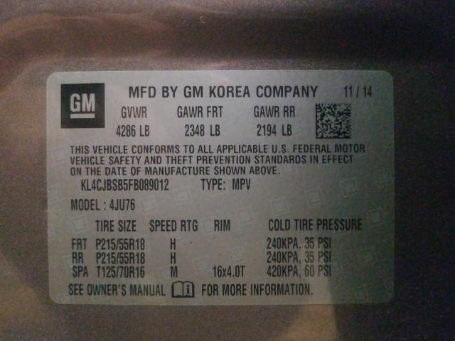 KL4CJBSB5FB089012 - 2015 BUICK ENCORE CONVENIENCE  照片 10