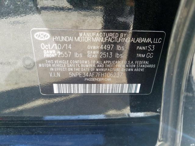 5NPE34AF7FH106237 - 2015 HYUNDAI SONATA SPORT  photo 10