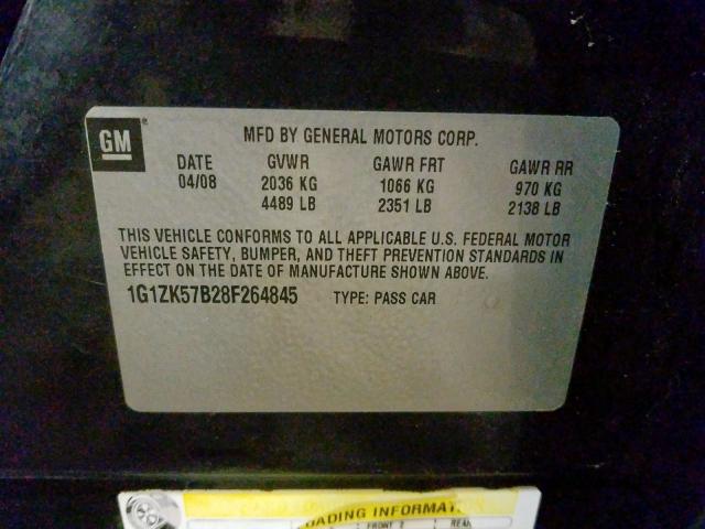 1G1ZK57B28F264845 - 2008 CHEVROLET MALIBU LTZ  照片 10