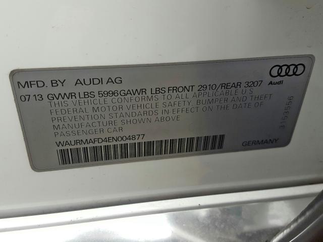 WAURMAFD4EN004877 - 2014 AUDI A8 L TDI QUATTRO  照片 10