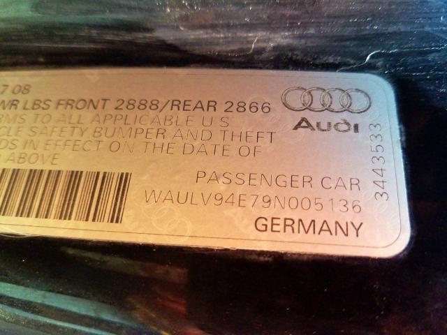 WAULV94E79N005136 - 2009 AUDI A8 4.2 QUATTRO  photo 10