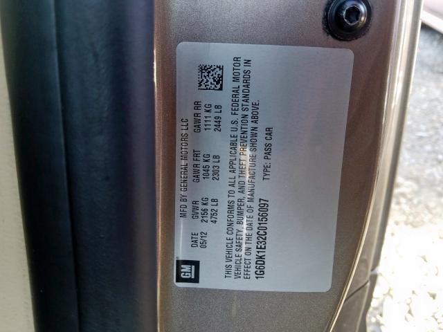 1G6DK1E32C0156097 - 2012 CADILLAC CTS PERFORMANCE COLLECTION  фото 10