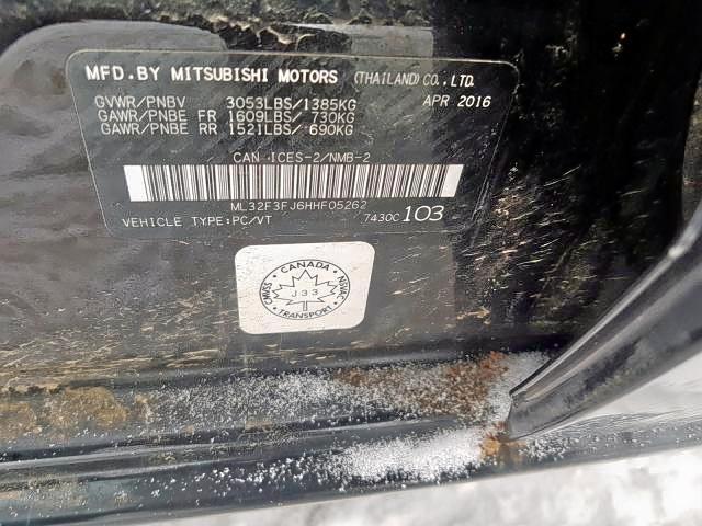 ML32F3FJ6HHF05262 - 2017 MITSUBISHI MIRAGE G4 ES  фото 9