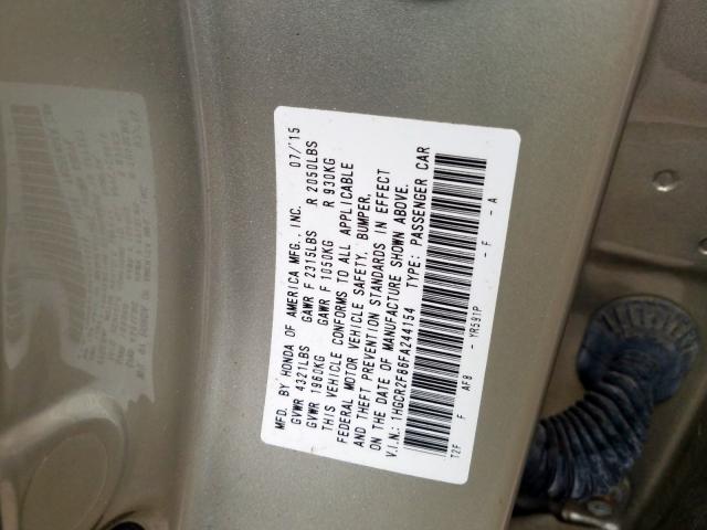 1HGCR2F86FA244154 - 2015 HONDA ACCORD EXL  photo 10