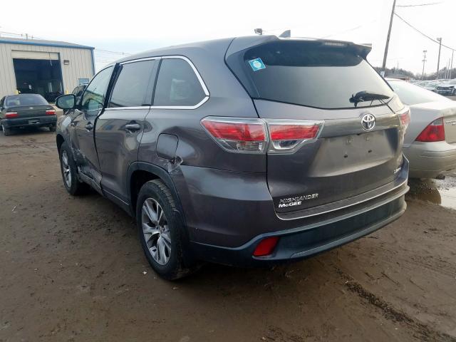 5TDBKRFH9FS201244 - 2015 TOYOTA HIGHLANDER LE  photo 3