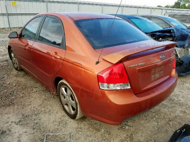 KNAFE221495026921 - 2009 KIA SPECTRA EX ORANGE photo 3