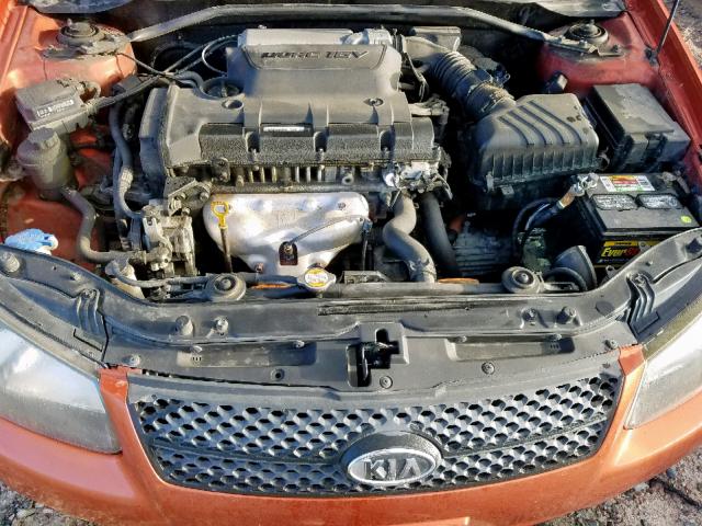 KNAFE221495026921 - 2009 KIA SPECTRA EX ORANGE photo 7