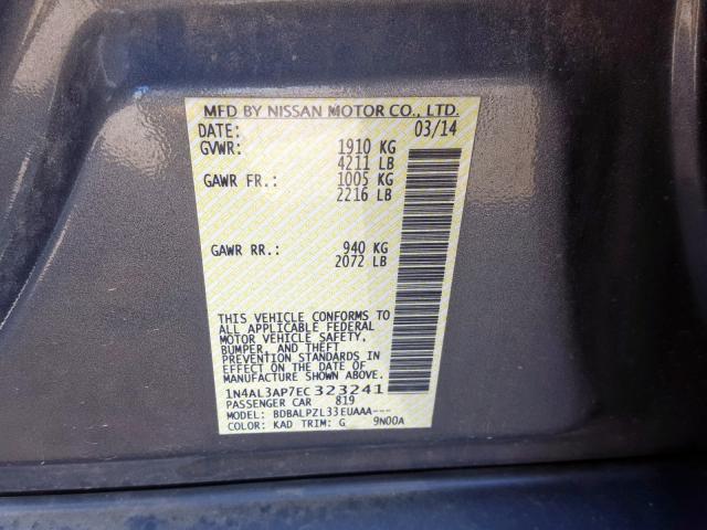 1N4AL3AP7EC323241 - 2014 NISSAN ALTIMA 2.5  photo 10