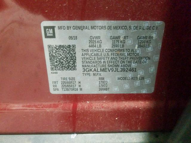 3GKALMEV9JL392461 - 2018 GMC TERRAIN SLE  照片 10