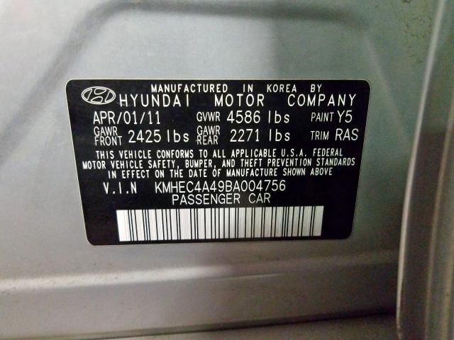 KMHEC4A49BA004756 - 2011 HYUNDAI SONATA HYBRID  photo 10