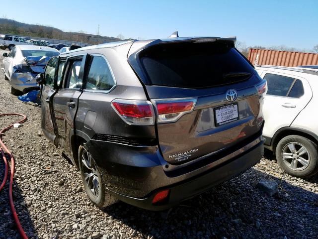 5TDKKRFH8GS505859 - 2016 TOYOTA HIGHLANDER XLE  ფოტო 3