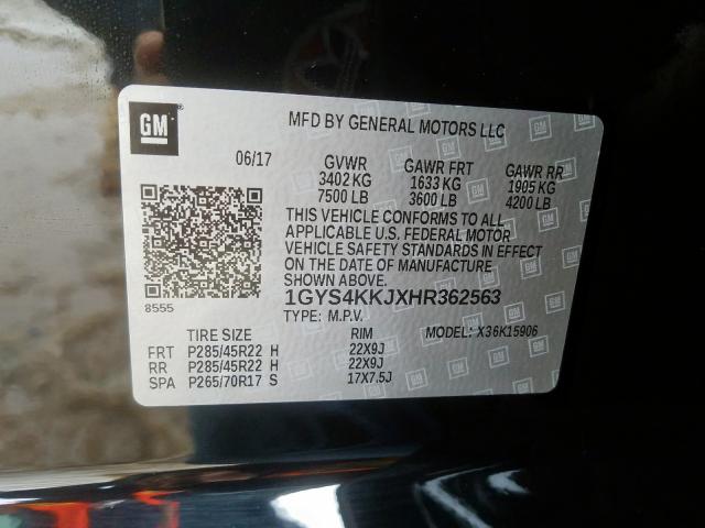 1GYS4KKJXHR362563 - 2017 CADILLAC ESCALADE ESV PLATINUM  ფოტო 10