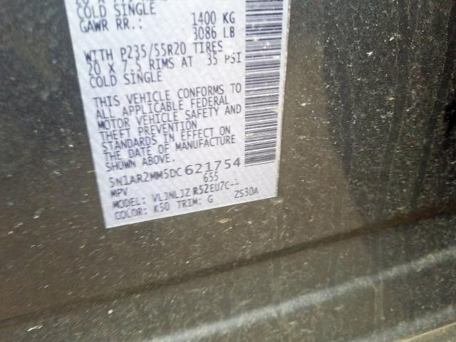 5N1AR2MM5DC621754 - 2013 NISSAN PATHFINDER S  фото 10