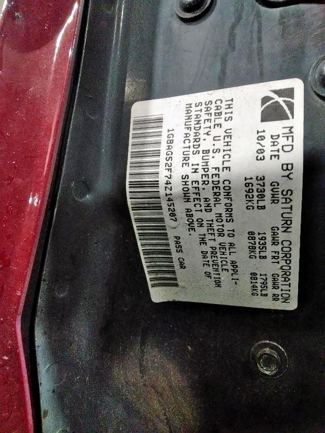 1G8AG52F74Z145207 - 2004 SATURN ION LEVEL 1  photo 10