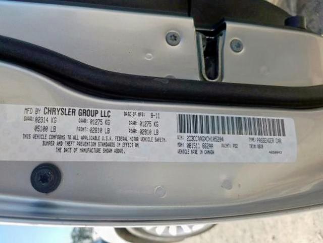 2C3CCAAGXCH105204 - 2012 CHRYSLER 300  photo 10