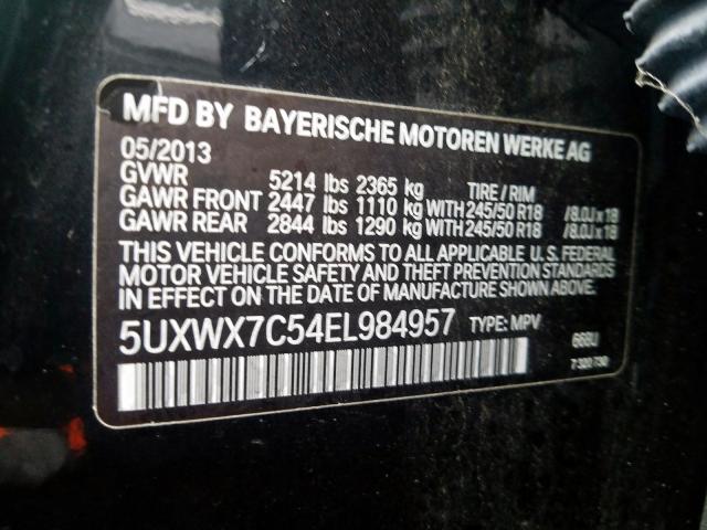 5UXWX7C54EL984957 - 2014 BMW X3 XDRIVE35I  photo 10