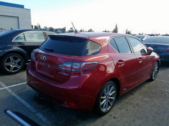 JTHKD5BH0C2070652 - 2012 LEXUS CT 200  photo 4