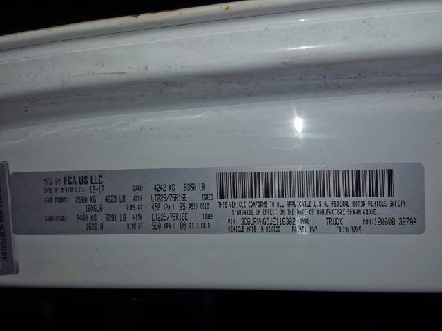 3C6URVHG5JE116302 - 2018 RAM PROMASTER 3500 3500 HIGH  photo 10