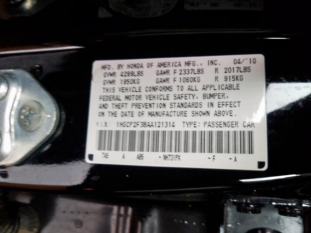 1HGCP2F38AA121314 - 2010 HONDA ACCORD LX  photo 10