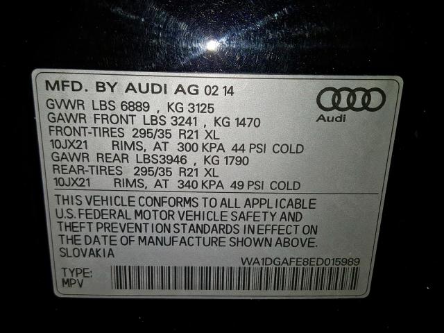 WA1DGAFE8ED015989 - 2014 AUDI Q7 PRESTIGE  photo 10
