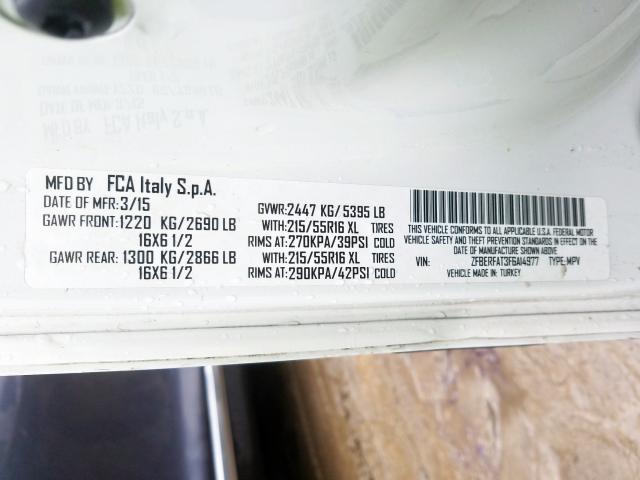 ZFBERFAT3F6A14977 - 2015 RAM PROMASTER CITY  照片 10