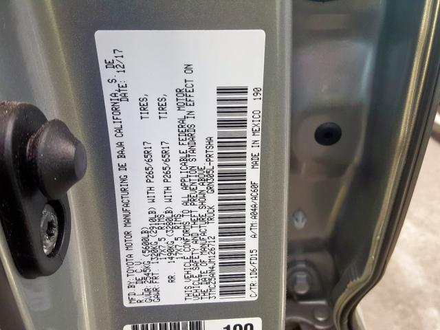 3TMCZ5AN4JM126712 - 2018 TOYOTA TACOMA DOUBLE CAB  照片 10