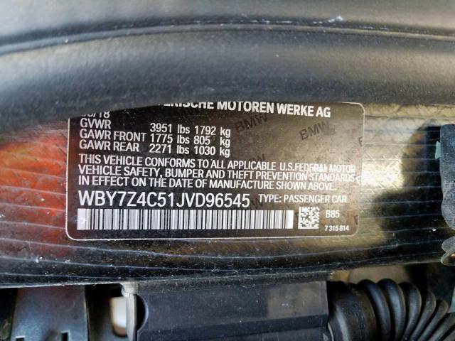 WBY7Z4C51JVD96545 - 2018 BMW I3 REX  photo 10
