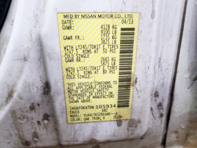 1N6BF0KX7DN105934 - 2013 NISSAN NV 1500  photo 10