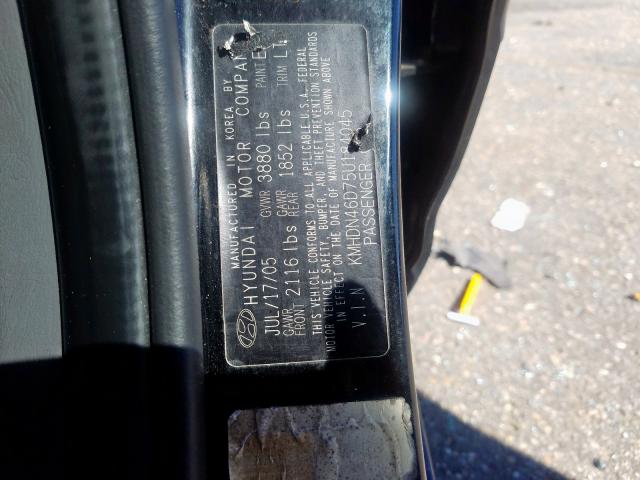 KMHDN46D75U184045 - 2005 HYUNDAI ELANTRA GLS  photo 10