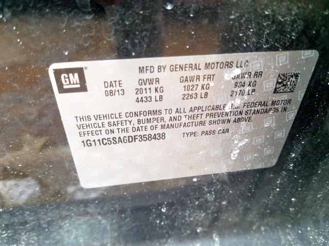 1G11C5SA6DF358438 - 2013 CHEVROLET MALIBU 1LT  照片 10