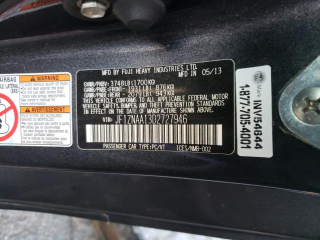 JF1ZNAA13D2727946 - 2013 TOYOTA SCION FR-S 灰色 照片 10