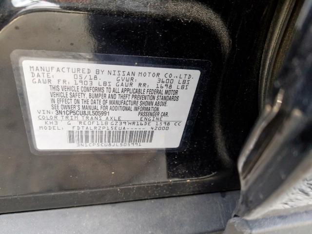 3N1CP5CU8JL505991 - 2018 NISSAN KICKS S  photo 10