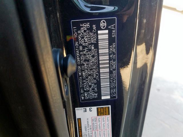 JTKJF5C71C3030693 - 2012 TOYOTA SCION TC  ფოტო 10