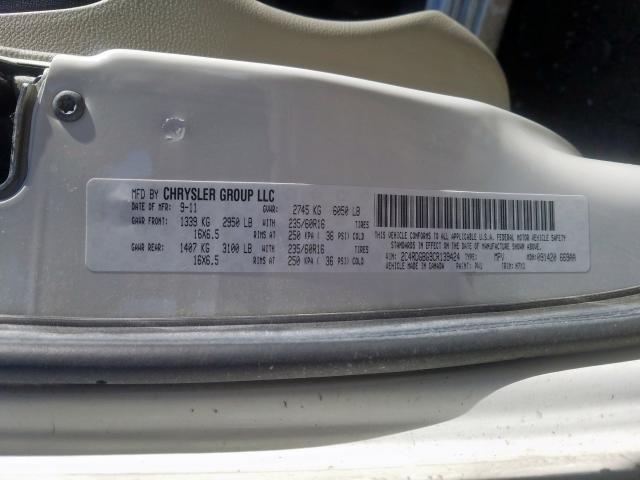 2C4RDGBG9CR139424 - 2012 DODGE GRAND CARAVAN SE  photo 10