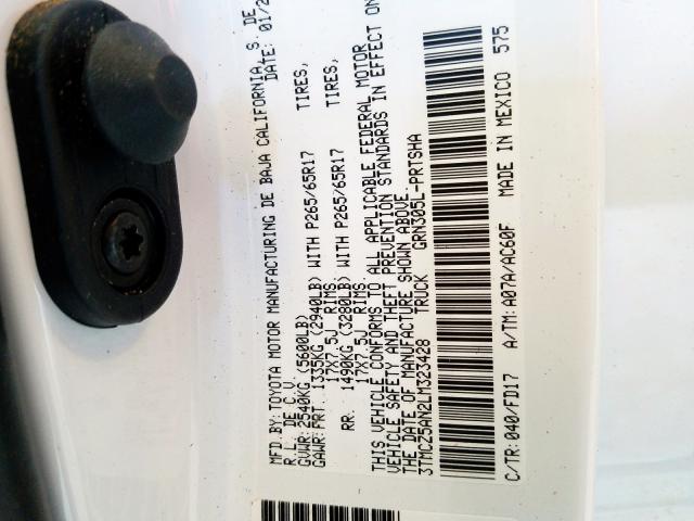 3TMCZ5AN2LM323428 - 2020 TOYOTA TACOMA DOUBLE CAB  照片 10