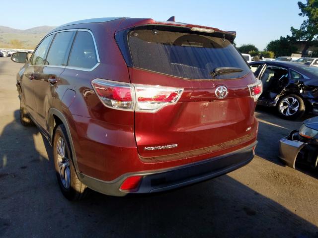 5TDKKRFH5ES005316 - 2014 TOYOTA HIGHLANDER XLE  ფოტო 3