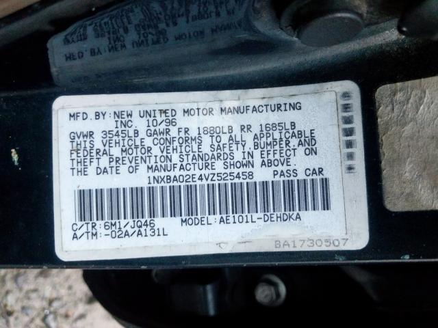 1NXBA02E4VZ525458 - 1997 TOYOTA COROLLA BASE  照片 10