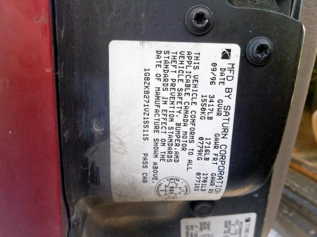 1G8ZK8271VZ155115 - 1997 SATURN SW2  photo 10